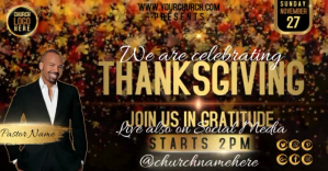 Black Thanksgiving Church Celebration delt Facebook-billede Template