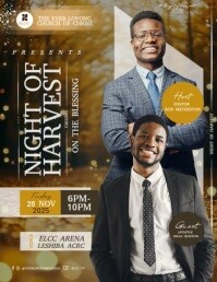 Zwart Night of Harvest Church Event Pamflet Template