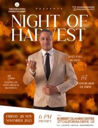 橙色 Night of Harvest Event ใบปลิว Template