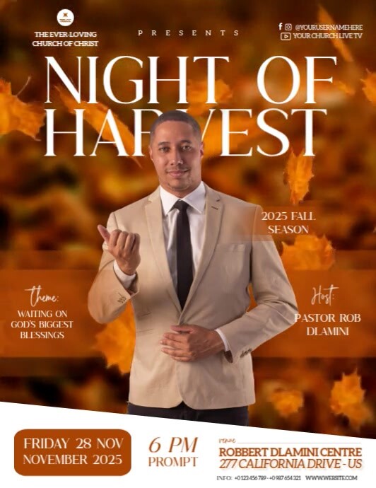 Copy of Church thanksgiving weekend service event design template ...