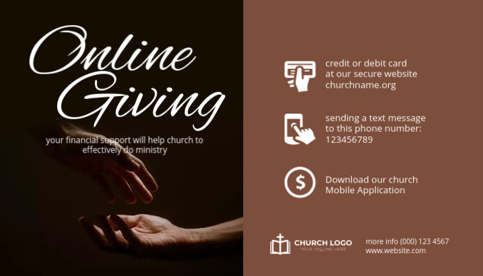 Church Tithe and Offering Ways to Give Template | PosterMyWall