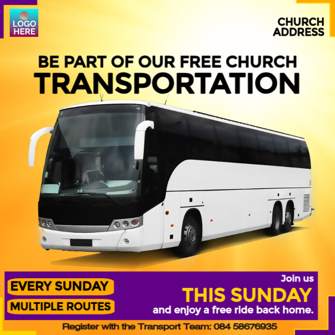 Church Transport Template | PosterMyWall