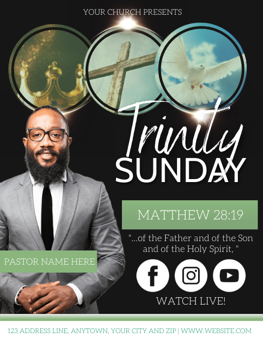 CHURCH TRINITY SUNDAY SERVICE EVENT TEMPLATE | PosterMyWall