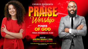 Red Church Event Promotion Post sa Twitter Template