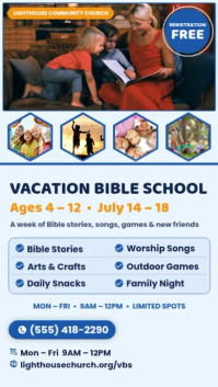 白色 Vacation Bible School Instagram-Story Template