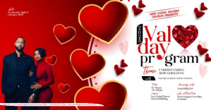 Church Valentine's day service event design template Facebook Shared Image