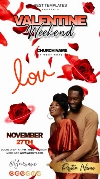 church valentine day flyer psd free download Instagram Story template