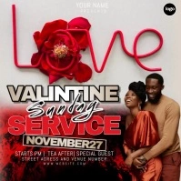 church valentine day flyer psd free download Square (1:1) template