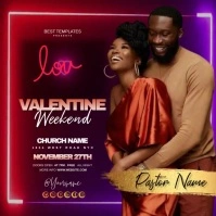 church valentine day flyer psd free download Cuadrado (1:1) template