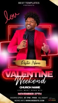 church valentine day service instagram story template
