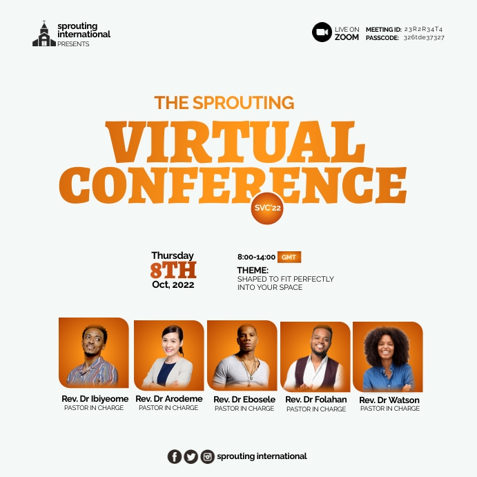 CHURCH VIRTUAL CONFERENCE Publicação no Instagram template