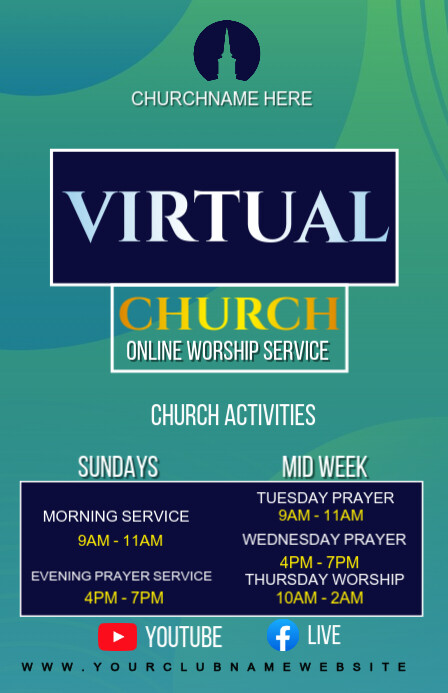 Copy of church virtual poster template | PosterMyWall