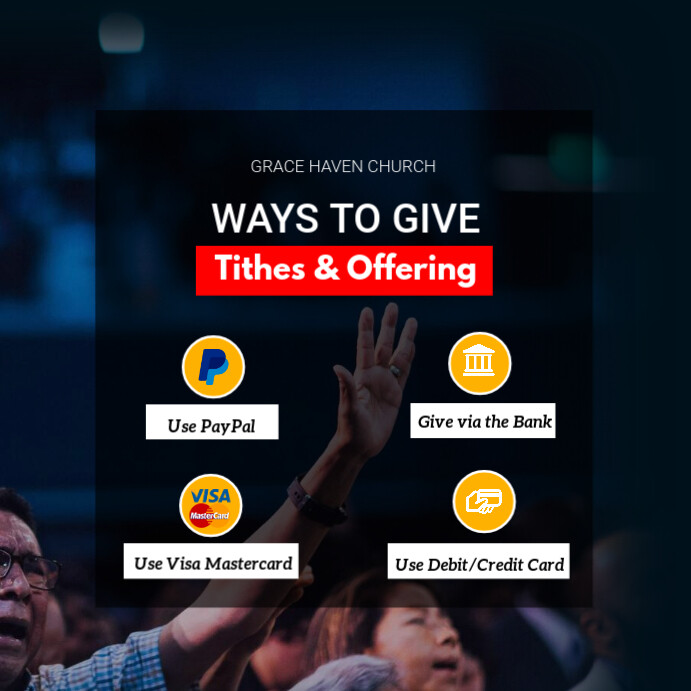 church ways to give flyer template Instagram na Post