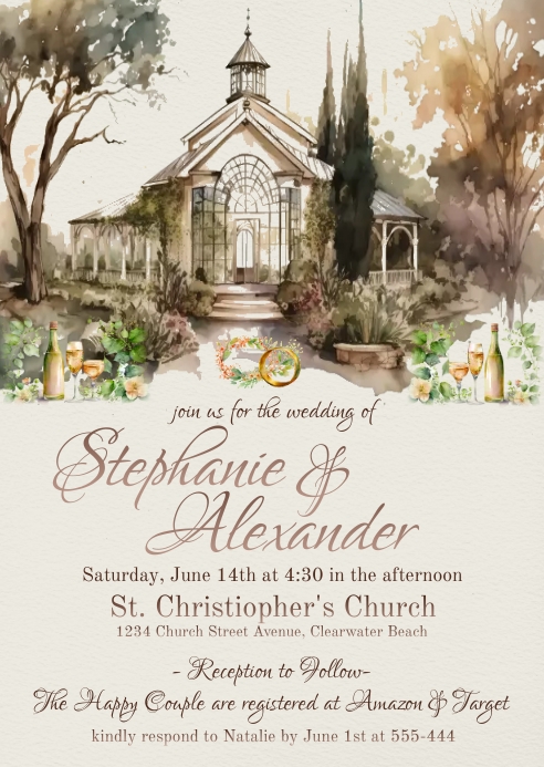 Image 4 for Church Wedding Invitation Card Template