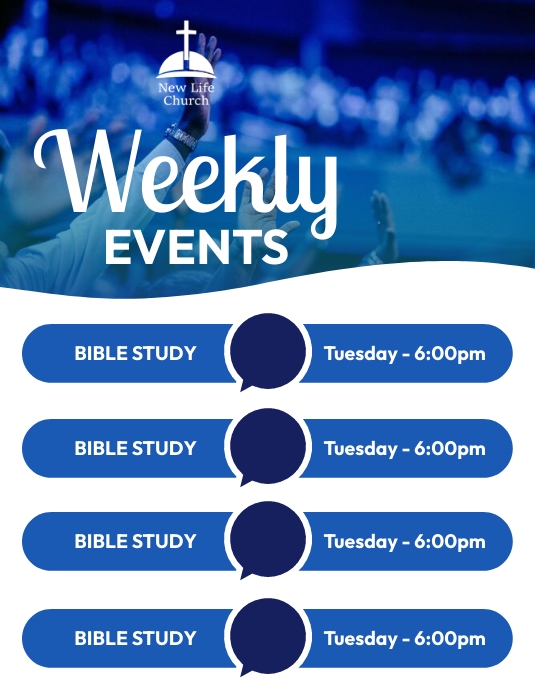 Weekly Local Guide Posts Copy of Church weekly events | PosterMyWall