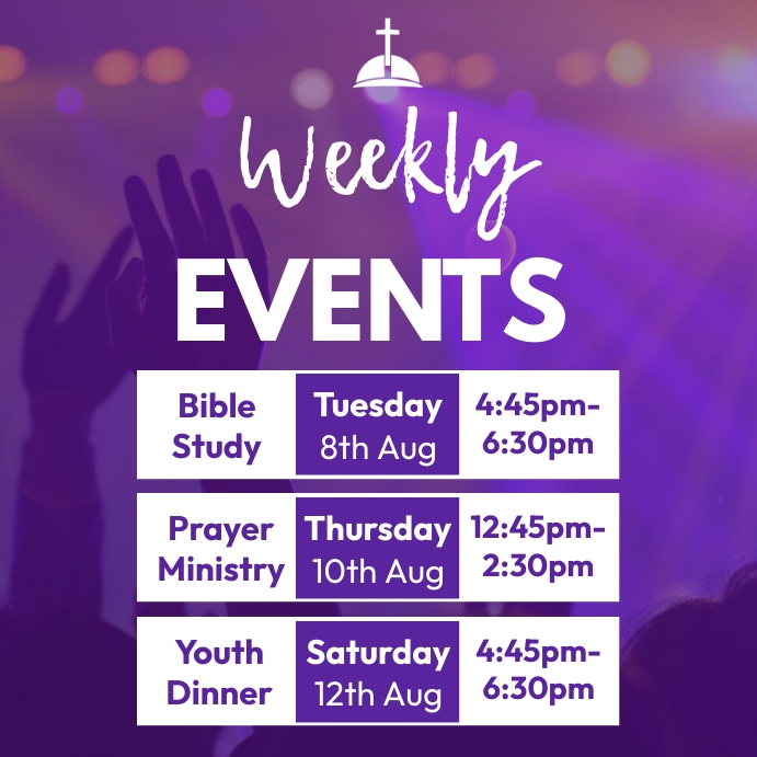 Weekly Local Guide Posts church weekly events Template | PosterMyWall