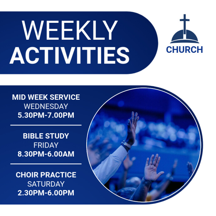Weekly Local Guide Posts church weekly events Template | PosterMyWall