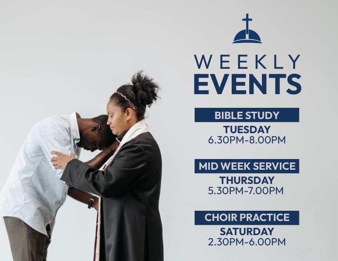 church weekly events poster template PosterMyWall