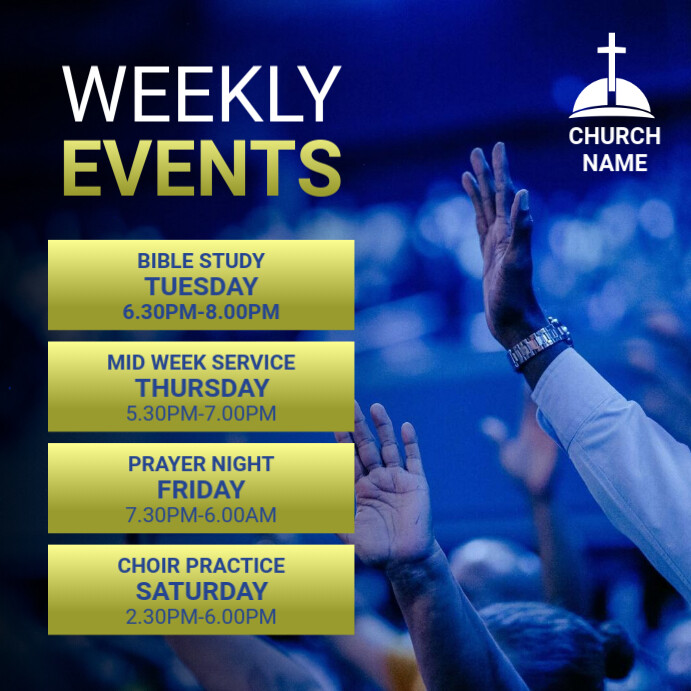 church weekly events program flyers Template | PosterMyWall