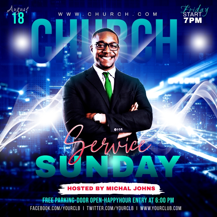 Weekly Service Green Copy of Church weekly service | PosterMyWall