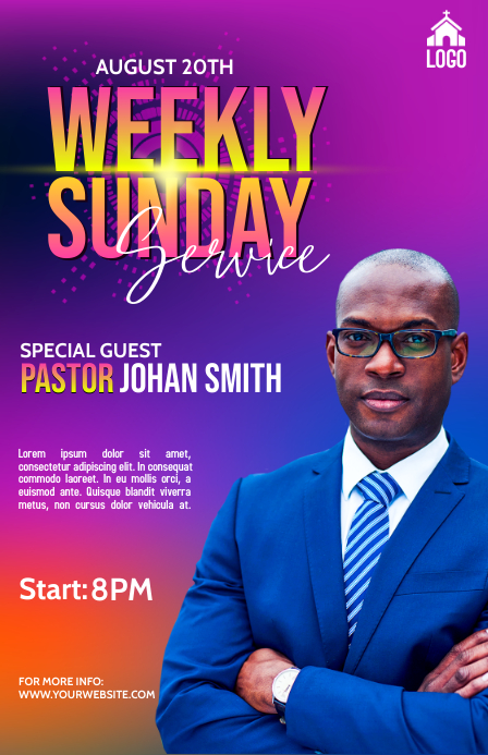 Weekly Service Green Church weekly service Template | PosterMyWall