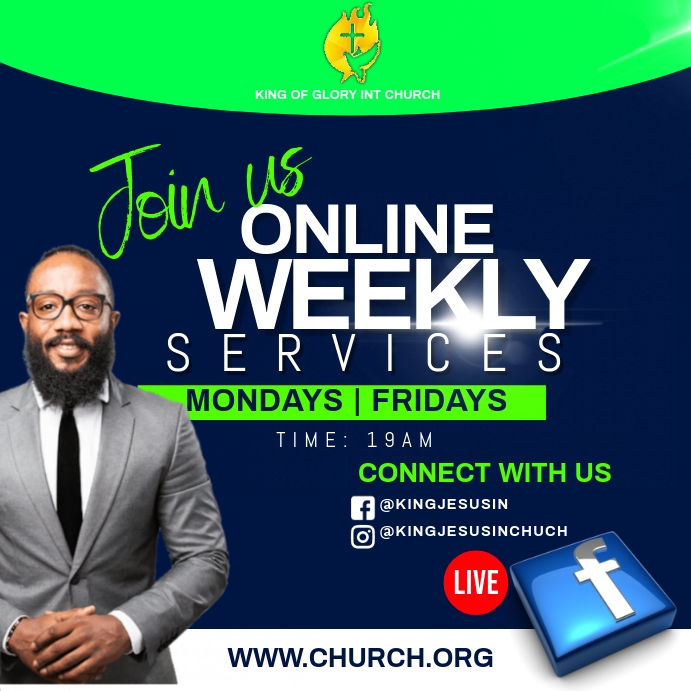 Weekly Live Service Copy of CHURCH WEEKLY SERVICES | PosterMyWall