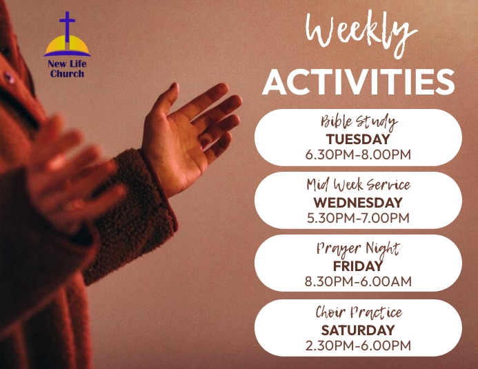 Weekly Service Green Copy of church weekly services | PosterMyWall