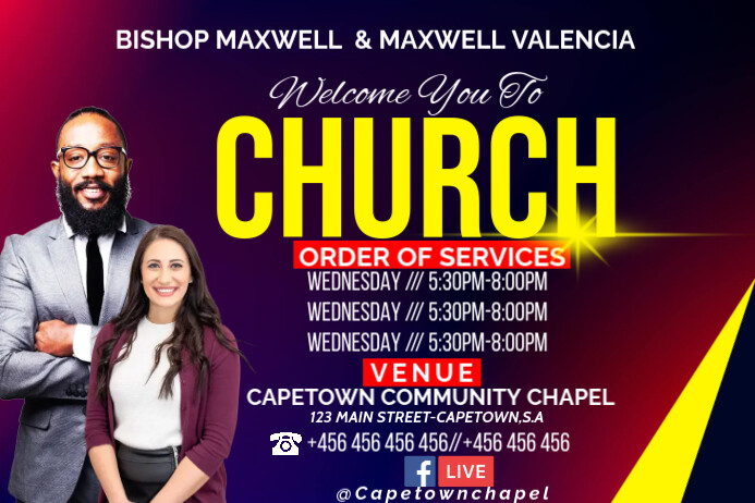 church welcome flyer poster Cartaz template