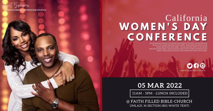 CHURCH WOMEN'S DAY CONFERENCE TEMPLATE Obraz udostępniany na Facebooku