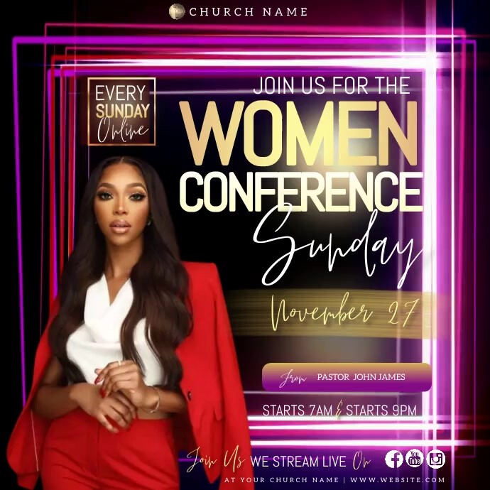 church women's day instagram square post template