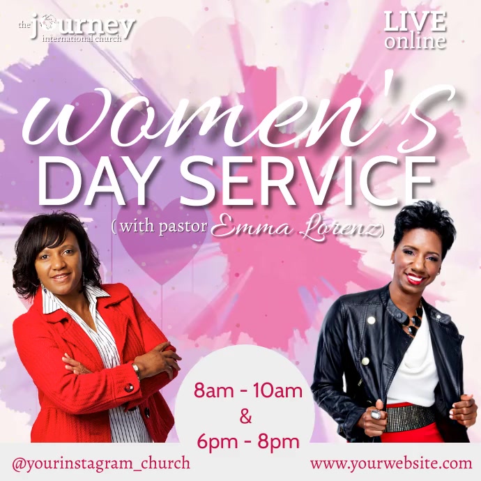 CHURCH women's day ONLINE SERMON TEMPLATE Square (1:1)