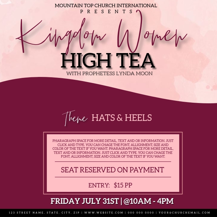 Copy of CHURCH WOMEN'S LADIES DAY HIGH TEA EVENT | PosterMyWall