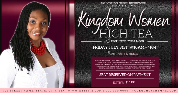 CHURCH WOMEN'S LADIES DAY HIGH TEA EVENT Facebook Shared Image template