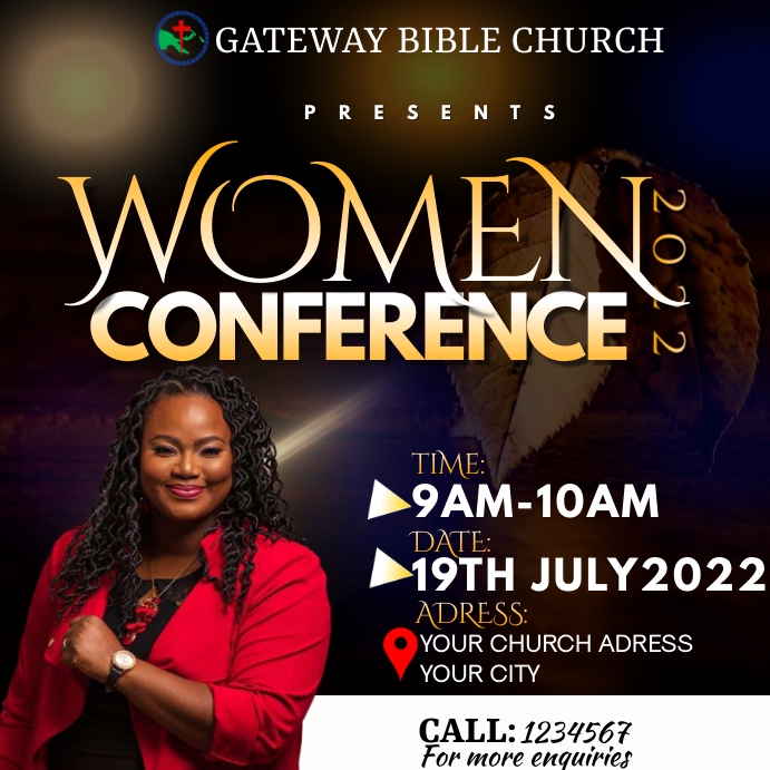 CHURCH WOMEN CONFERENCE FLYER TEMPLATE Сообщение Instagram