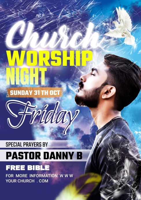 church worship ad conference flyer design A5 template
