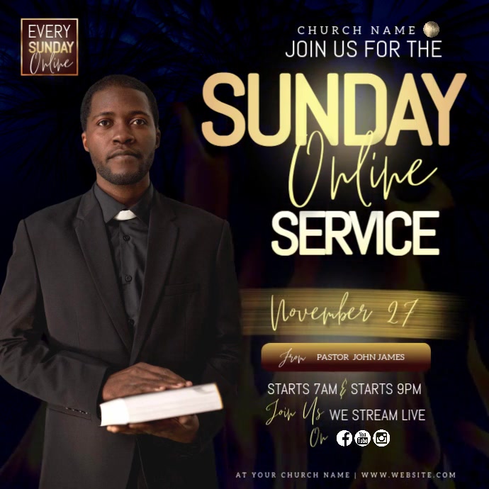 church worship ad instagram square post Template | PosterMyWall