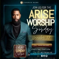church worship ad instagram square post template