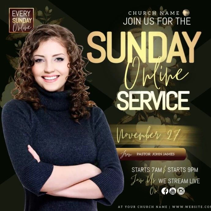 church worship ad instagram square post Template | PosterMyWall
