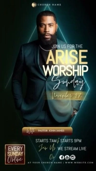 church worship ad instagram story post template