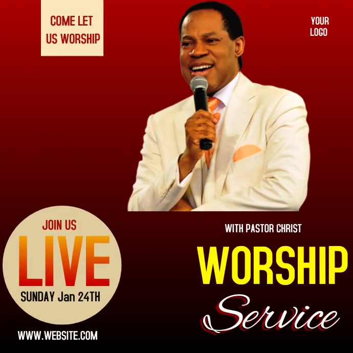 church worship animation  poster template Publicação no Instagram