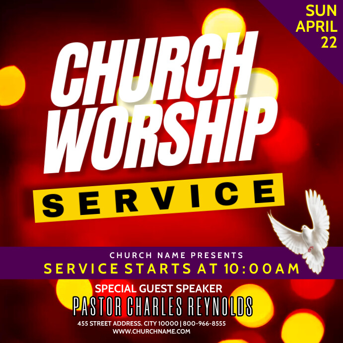 CHURCH worship Instagram Post template
