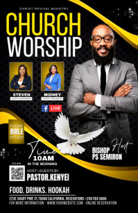 CHURCH WORSHIP Half Page Wide template