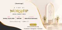 Белый Church Worship Event Eventbrite-banner Template