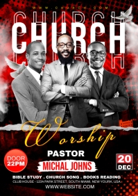 Church worship flyer A4 template