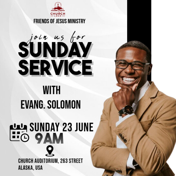 church worship flyer Instagram 帖子 template