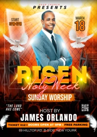 Church worship flyer A5 template