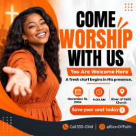 Branco Church Worship Invitation Instagram Post Template