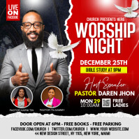 CHURCH WORSHIP NIGHT Instagram Post template