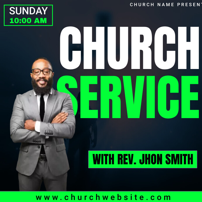 church/worship night Instagram Post template