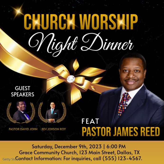 Church worship night dinner flyer Template | PosterMyWall